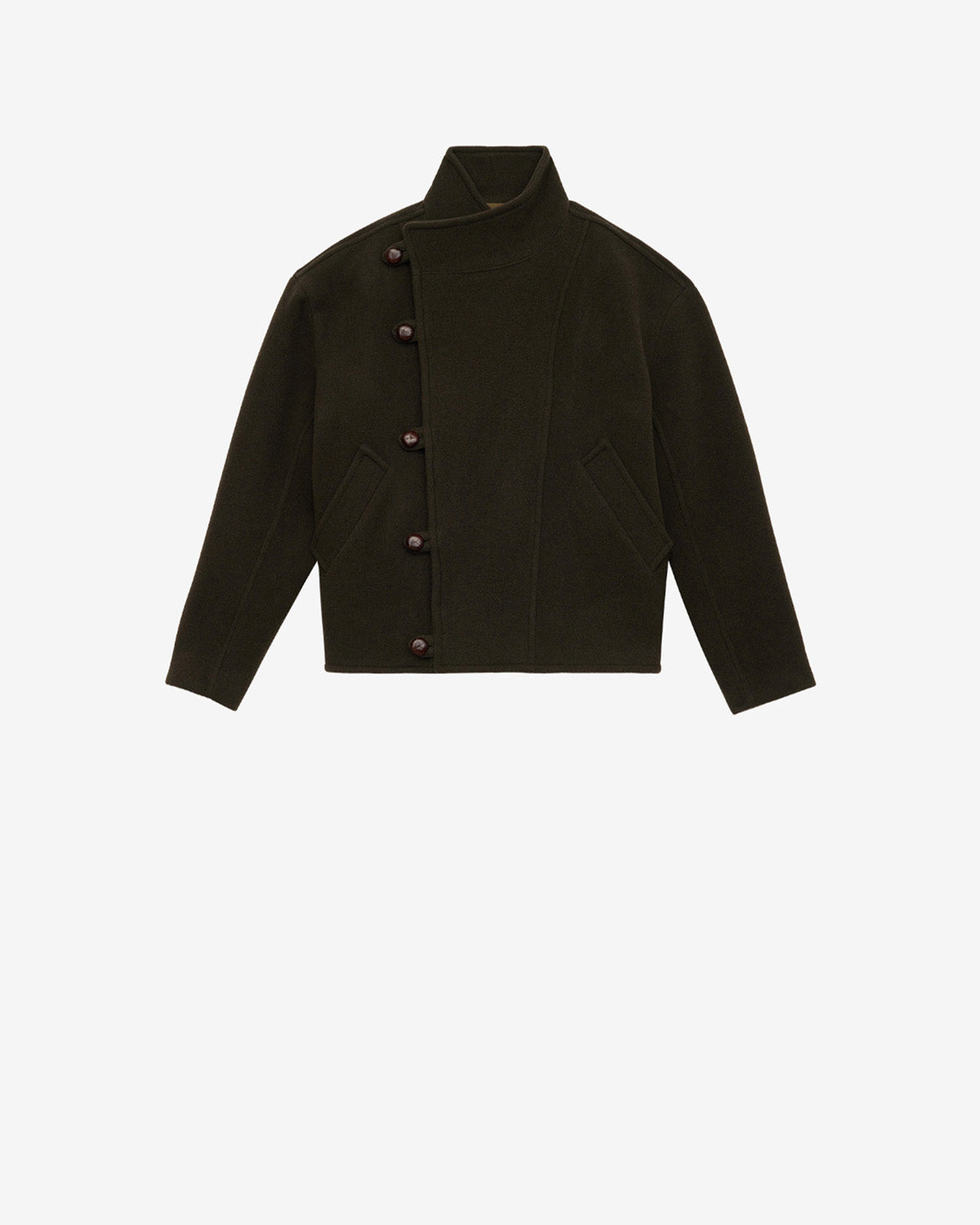 Kurzer mantel keyle aus wollmischgewebe - Dark khaki - Man - 5