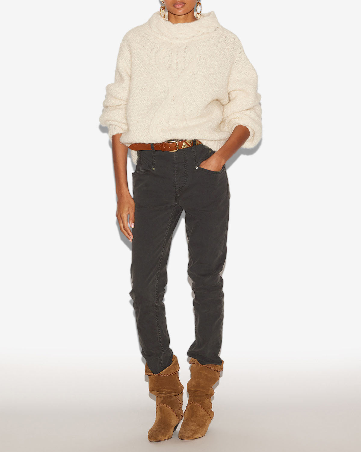 Niliane fitted denim jeans - Black - Woman - 1