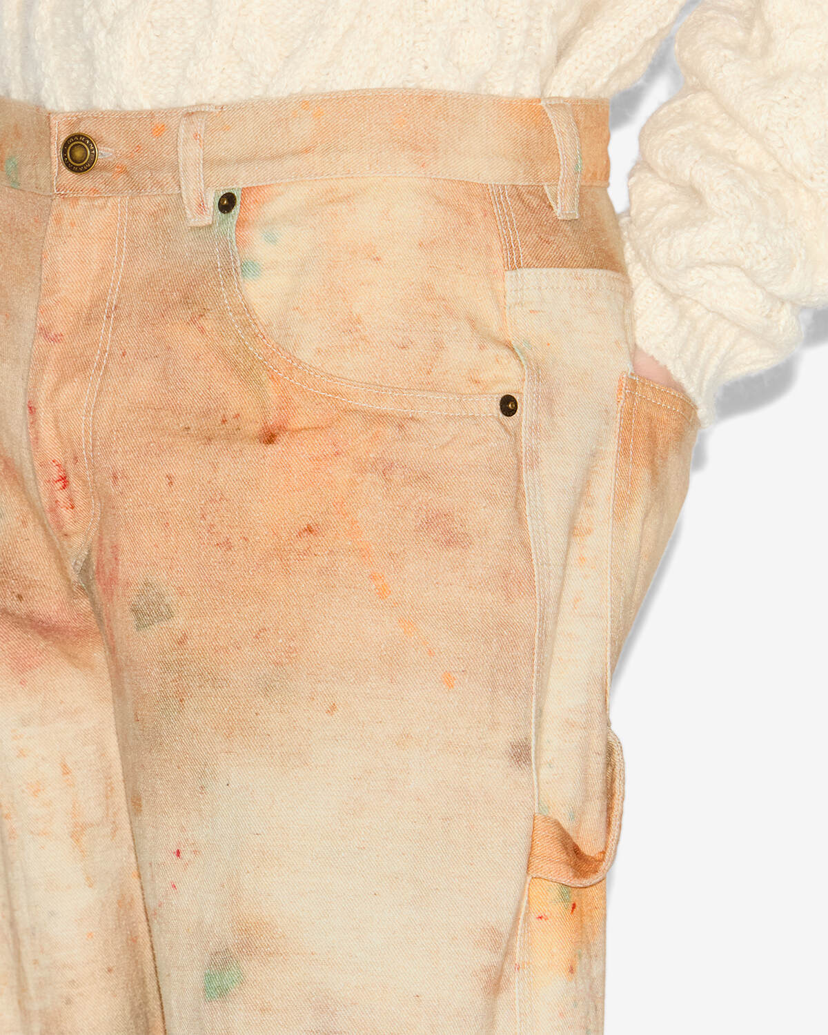 Pantalon pablo en denim peint - Beige - Man - 2