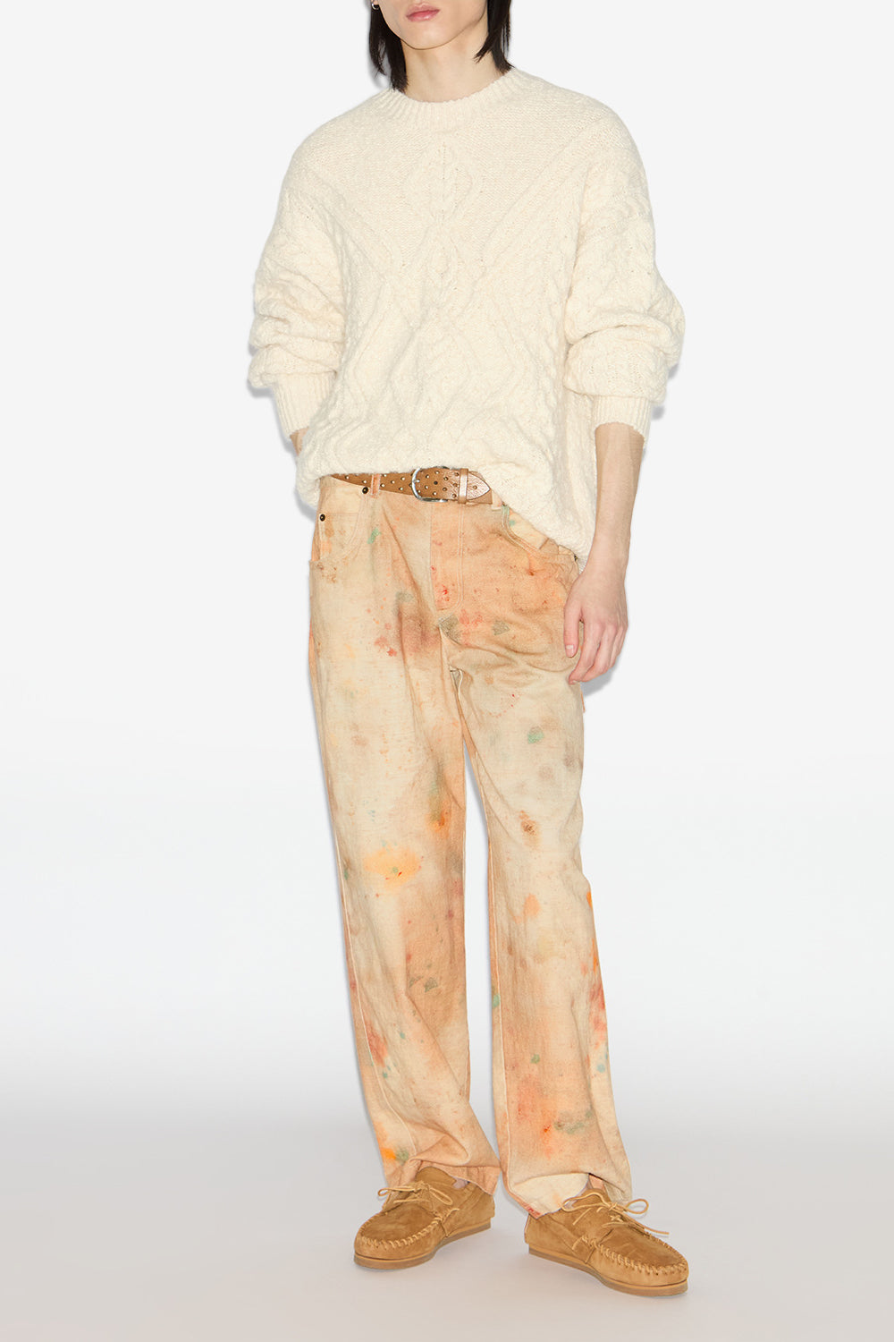 Pantalon pablo en denim peint - Beige - Man - 2