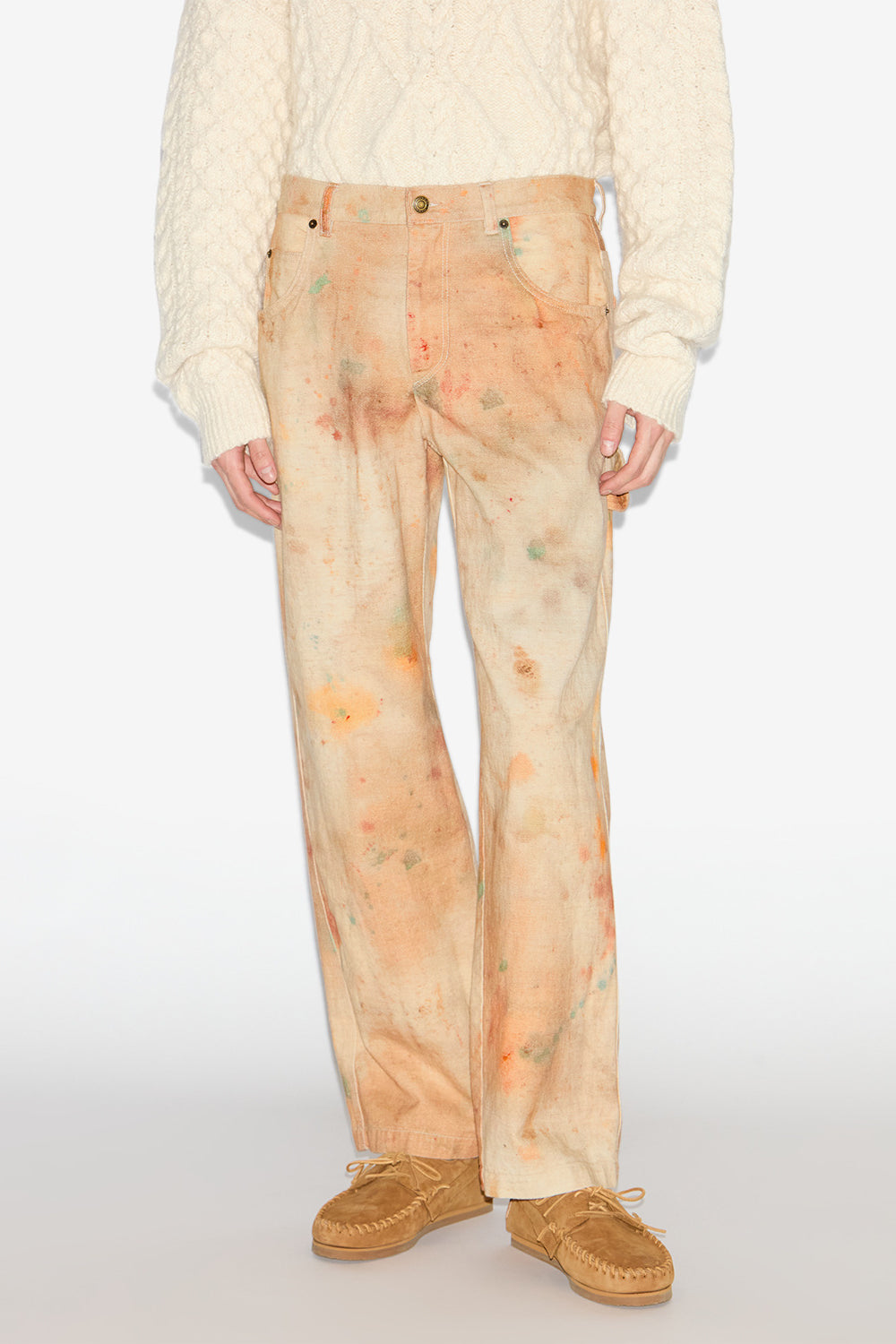 Pantalon pablo en denim peint - Beige - Man - 4