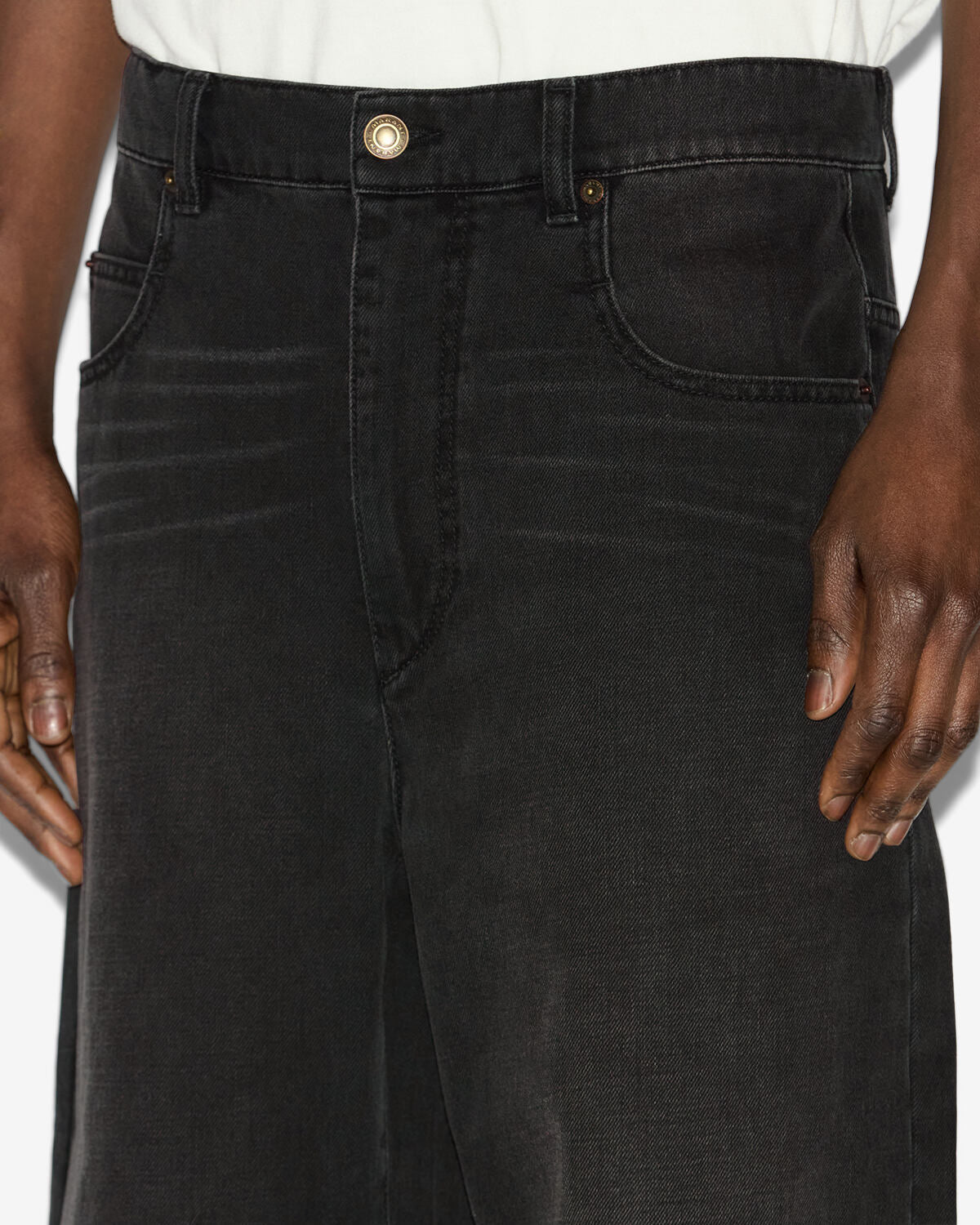 Jeans jameson ampi in denim - Nero lavato - Man - 2