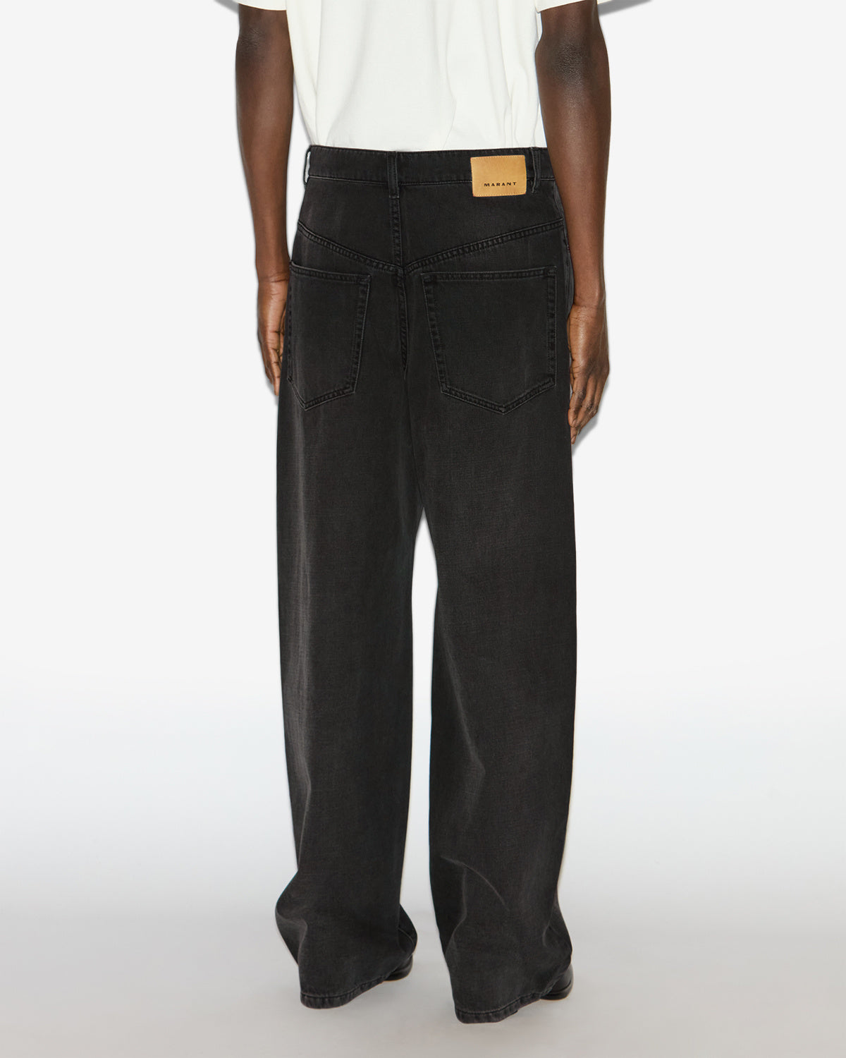Jeans jameson ampi in denim - Nero lavato - Man - 4
