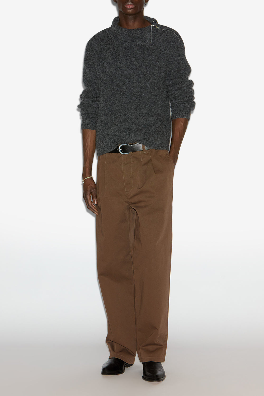 Pantalon kostin en sergé de coton - Mocha - Man - 2