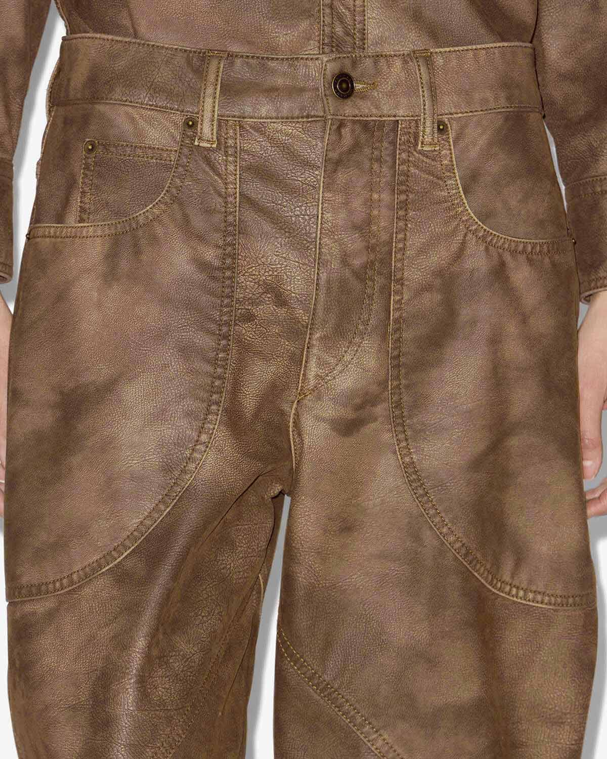 Pantalon kelvina en faux cuir  - Tabacco - Woman - 1