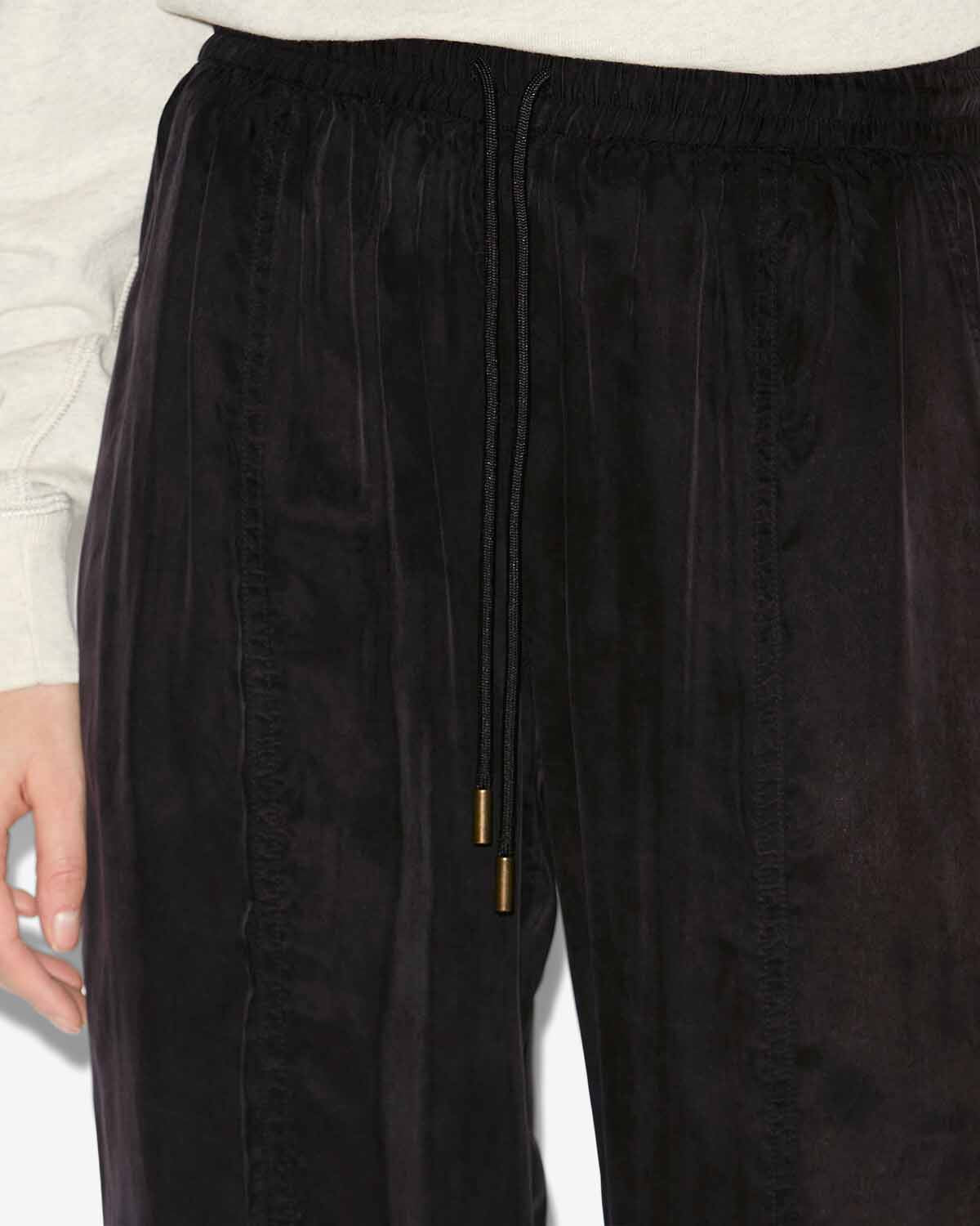 Pantalon fluide zaylee en satin - Noir délavé - Woman - 2