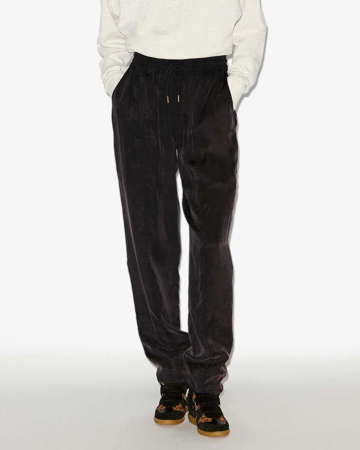 Pantalon fluide zaylee en satin - Noir délavé - Woman - 3