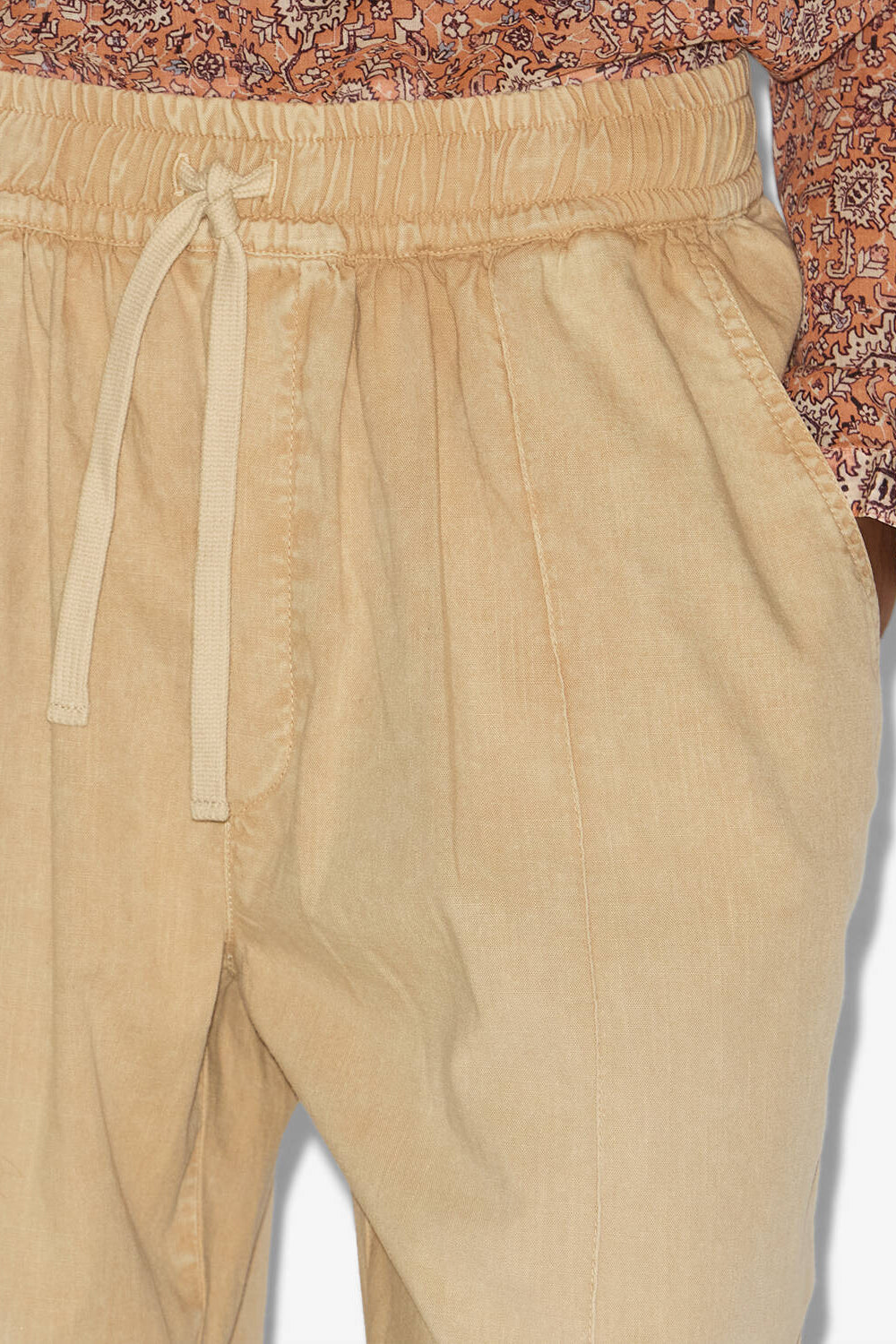 Pantaloni fluidi catalia in chambray - Beige - Woman - 3