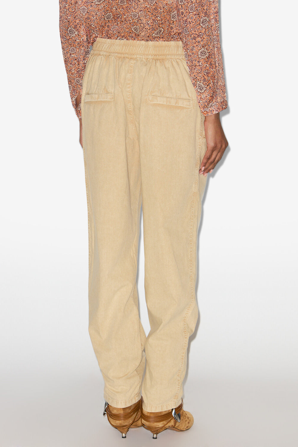 Pantaloni fluidi catalia in chambray - Beige - Woman - 5