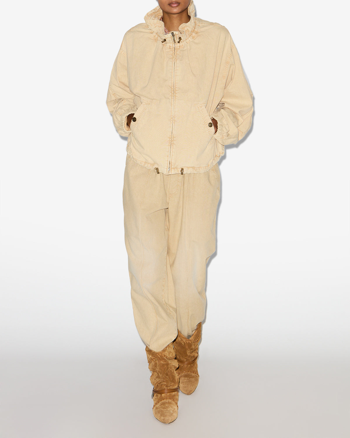 Pantalon fluide catalia en chambray - Beige - Woman - 1
