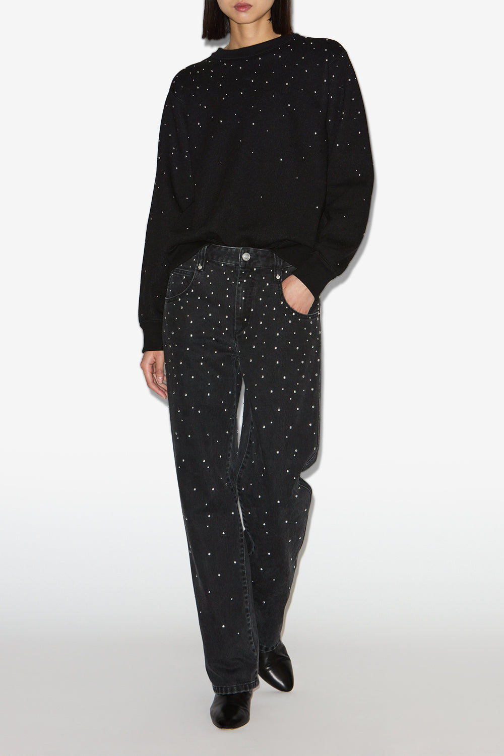 Jeans con borchie brinsa - Nero - Woman - 2