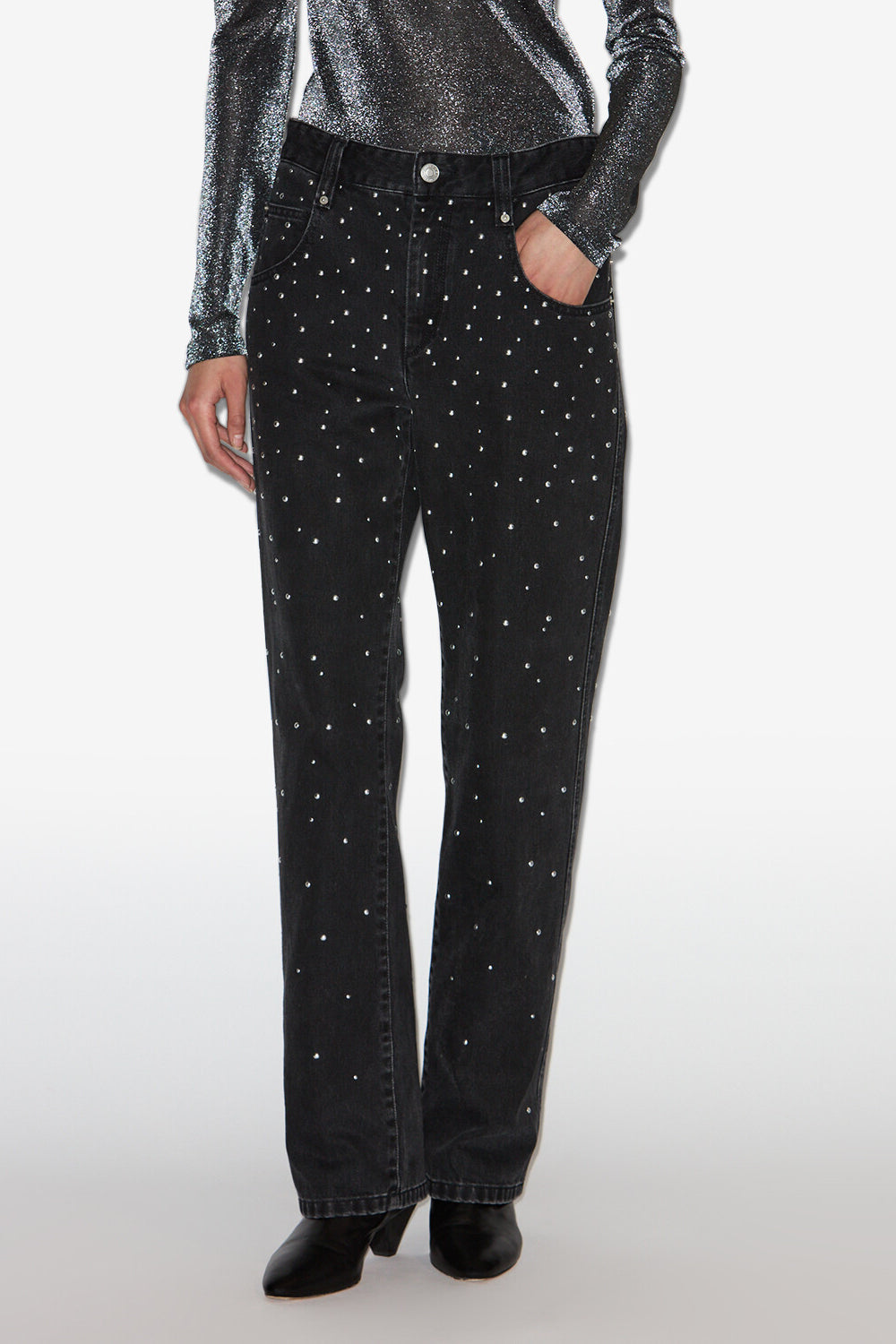 Jeans con borchie brinsa - Nero - Woman - 4