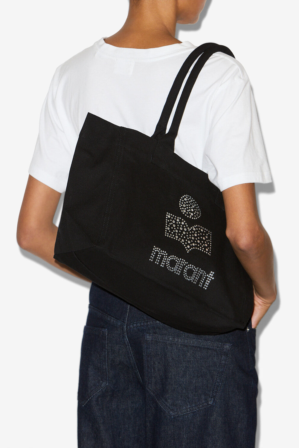 Sac small yenky en coton délavé à logo - Noir délavé - Woman - 4