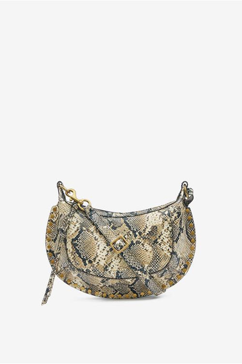 Sac porté épaule oskan moon en cuir imprimé - Beige - Woman - 1