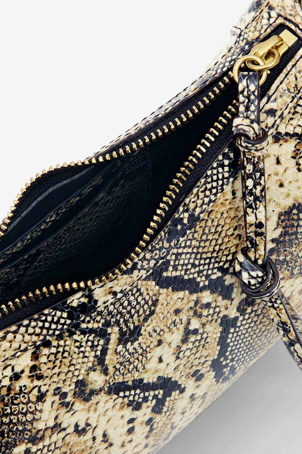 Sac porté épaule oskan moon en cuir imprimé - Beige - Woman - 4
