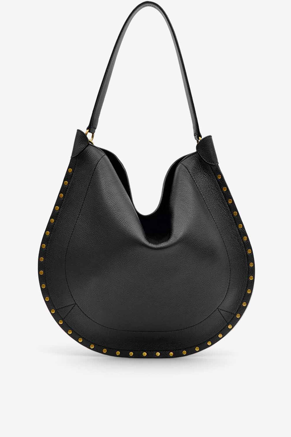 Oskan hobo soft grained calfskin leather bag - Black - Woman - 3