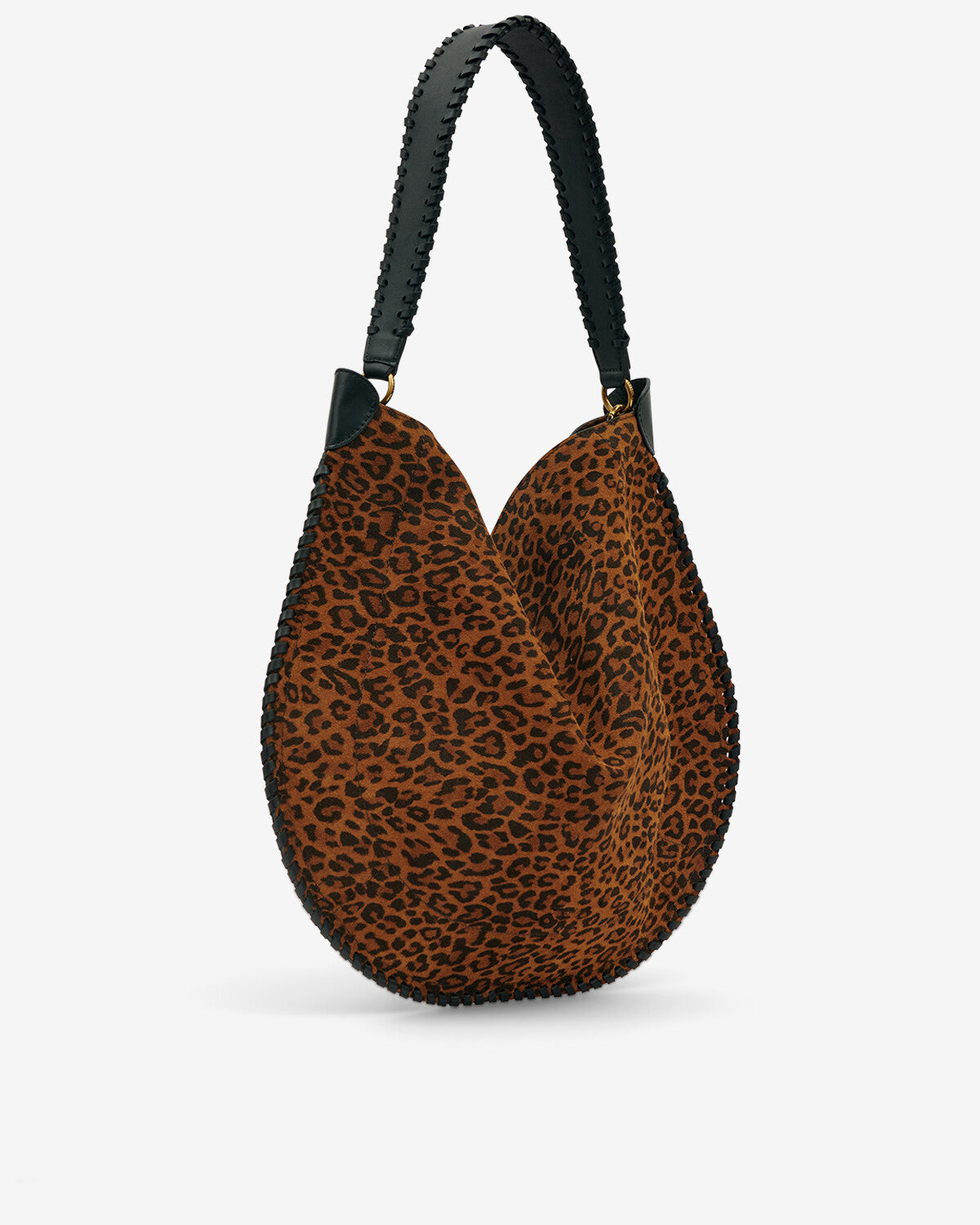 Sac oskan hobo soft en cuir de veau velours imprimé - Léopard - Woman - 5