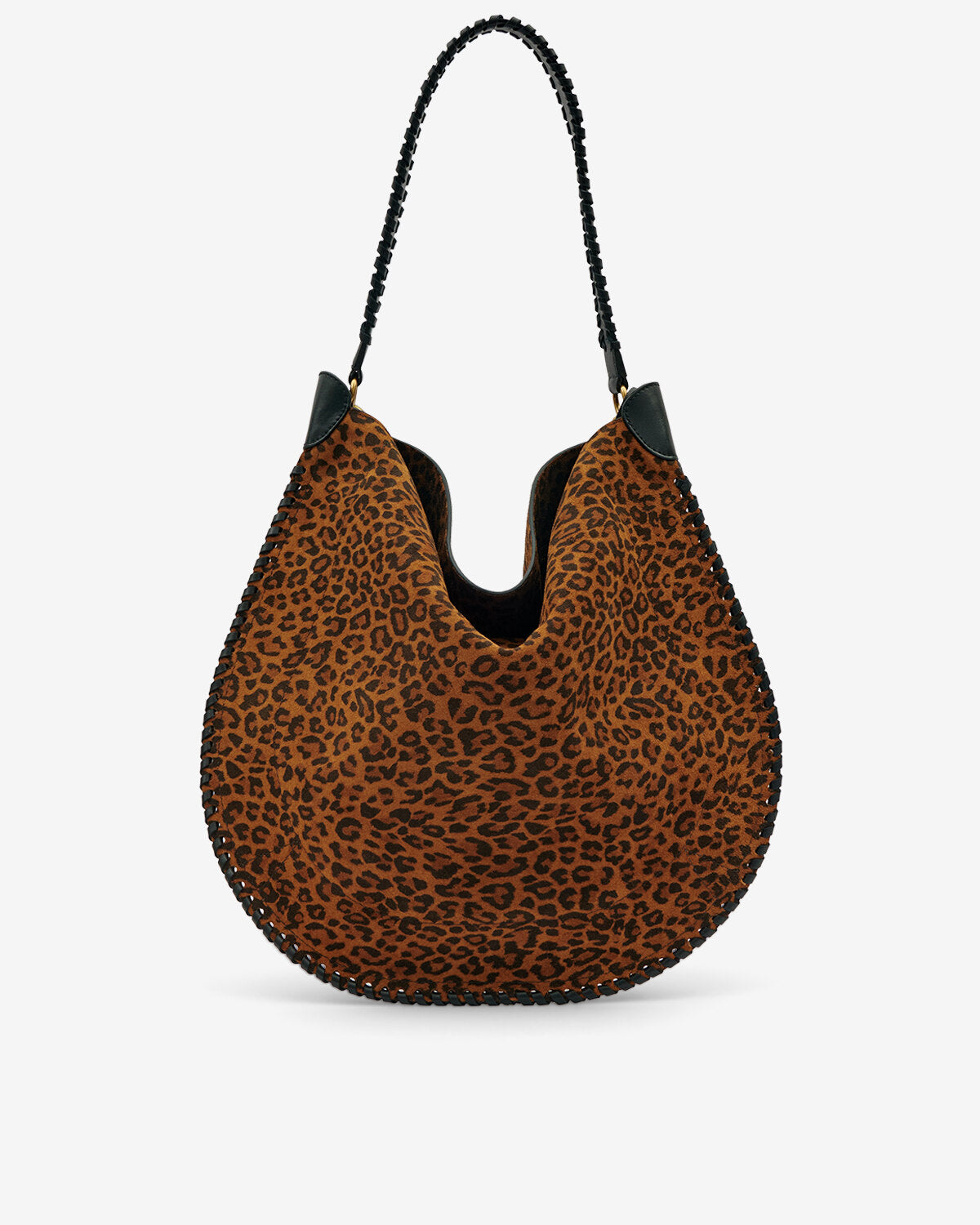 Sac oskan hobo soft en cuir de veau velours imprimé - Léopard - Woman - 2