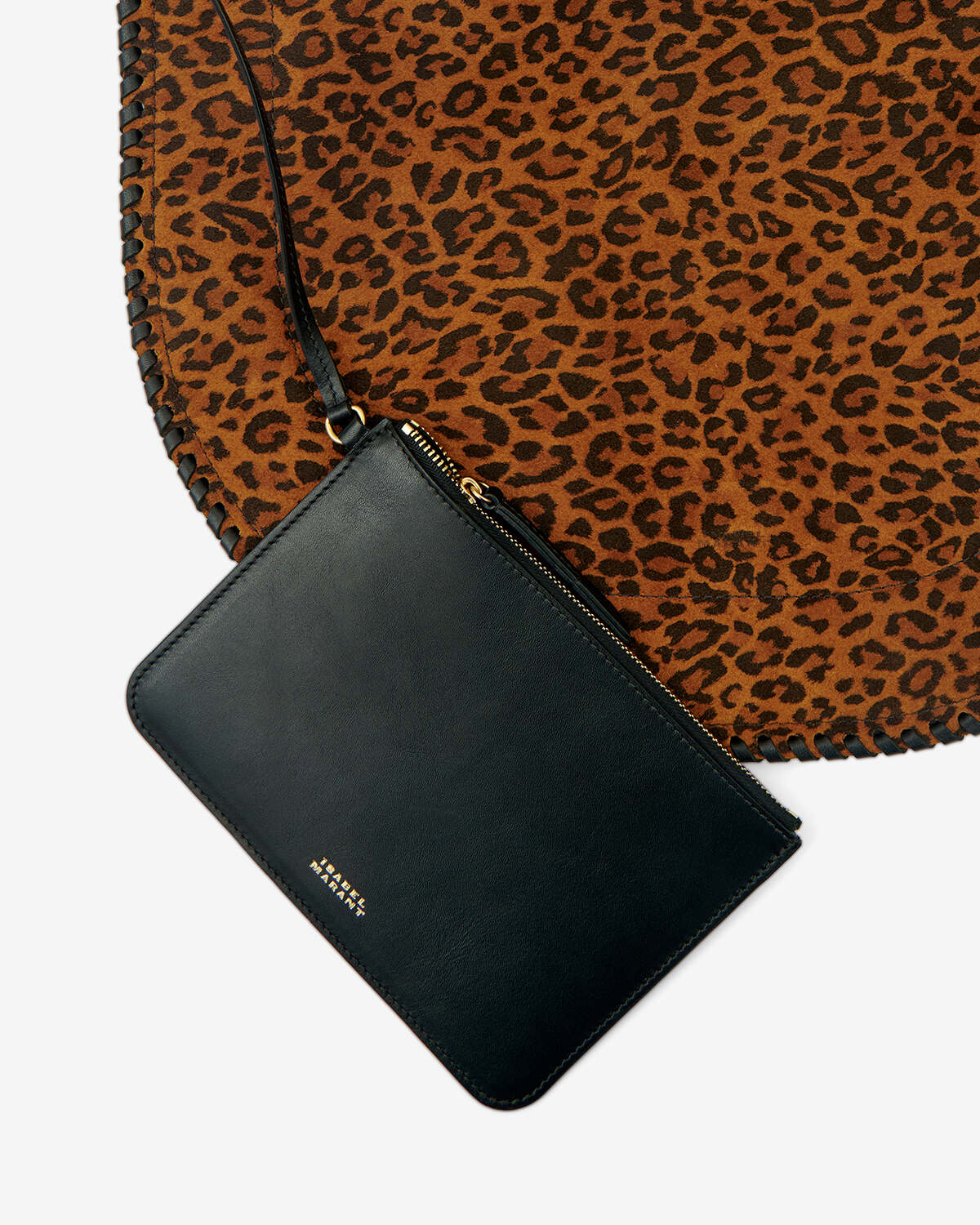 Sac oskan hobo soft en cuir de veau velours imprimé - Léopard - Woman - 3