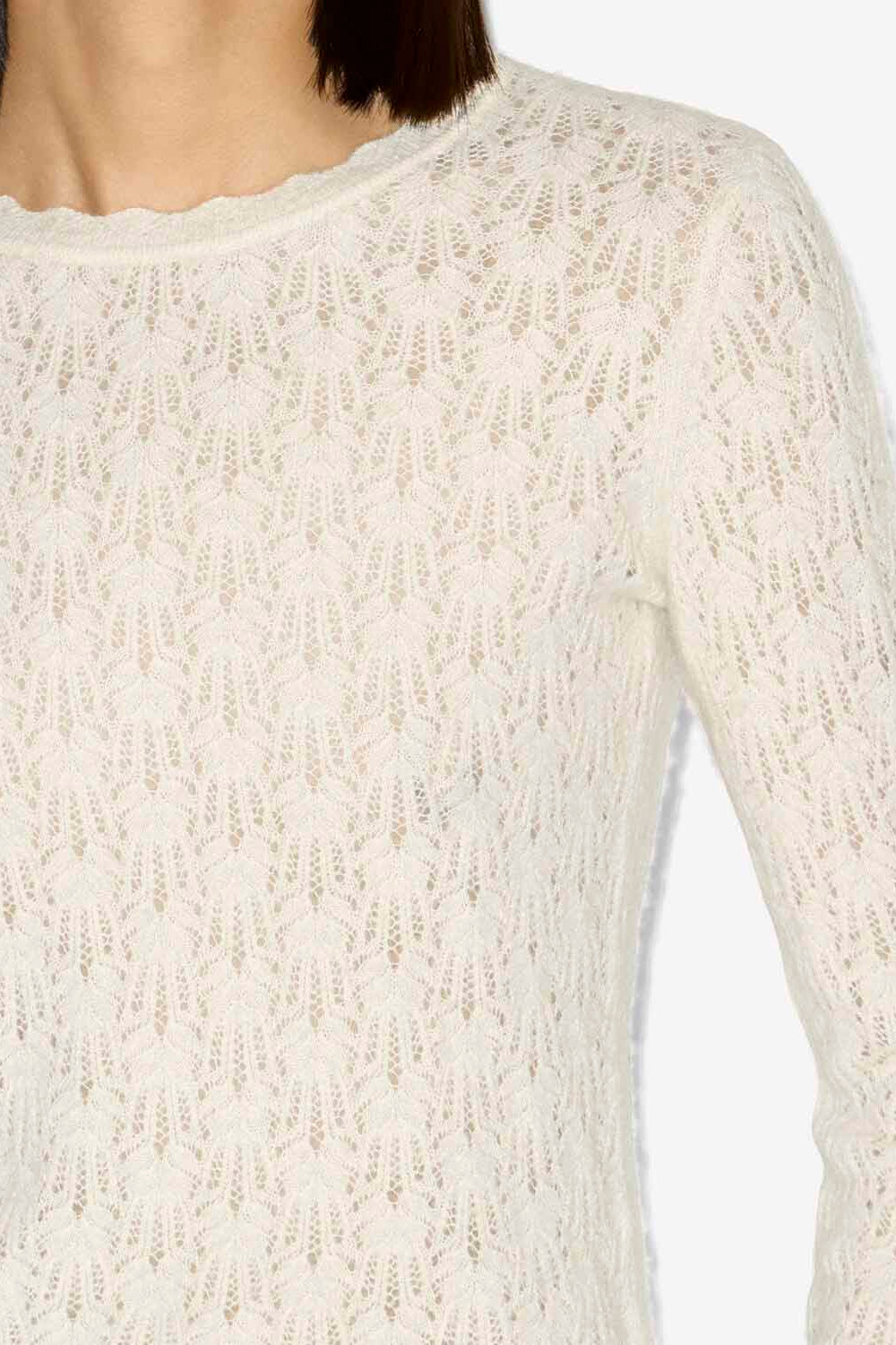 Pullover obeline aus strick in spitzenoptik - Naturfarben - Woman - 3