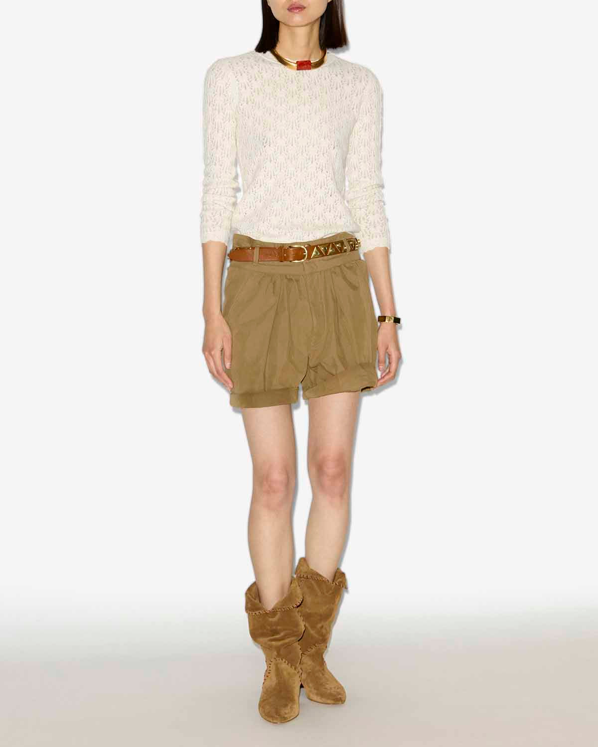 Jersey obeline de punto con encaje - Crudo - Woman - 1