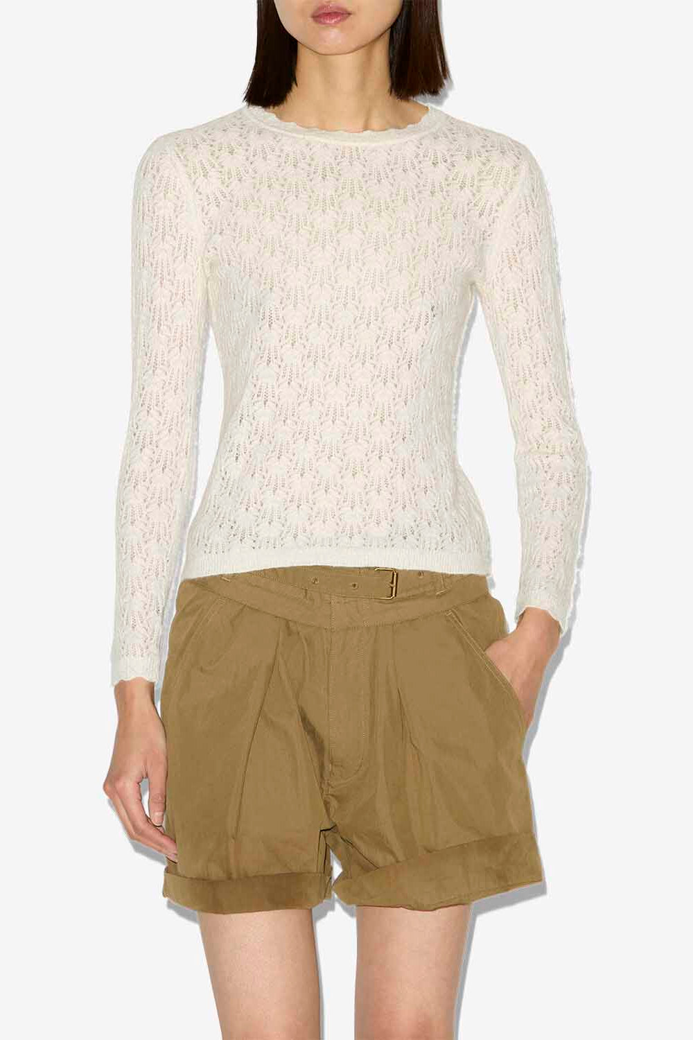 Pullover obeline aus strick in spitzenoptik - Naturfarben - Woman - 4