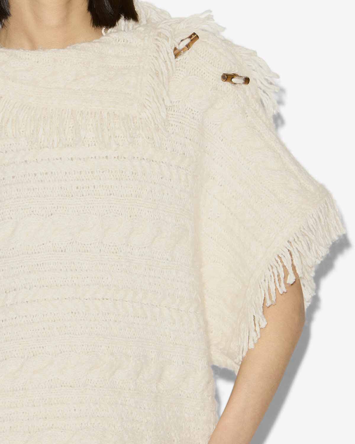 Pull blanche en maille torsadée  - Écru - Woman - 2