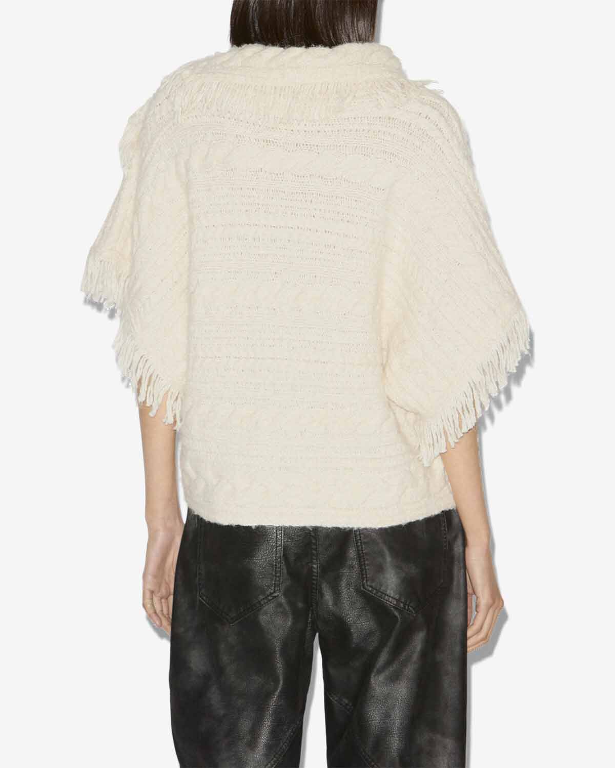 Pull blanche en maille torsadée  - Écru - Woman - 4