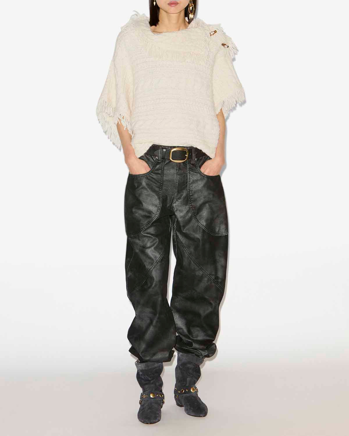 Pull blanche en maille torsadée  - Écru - Woman - 1