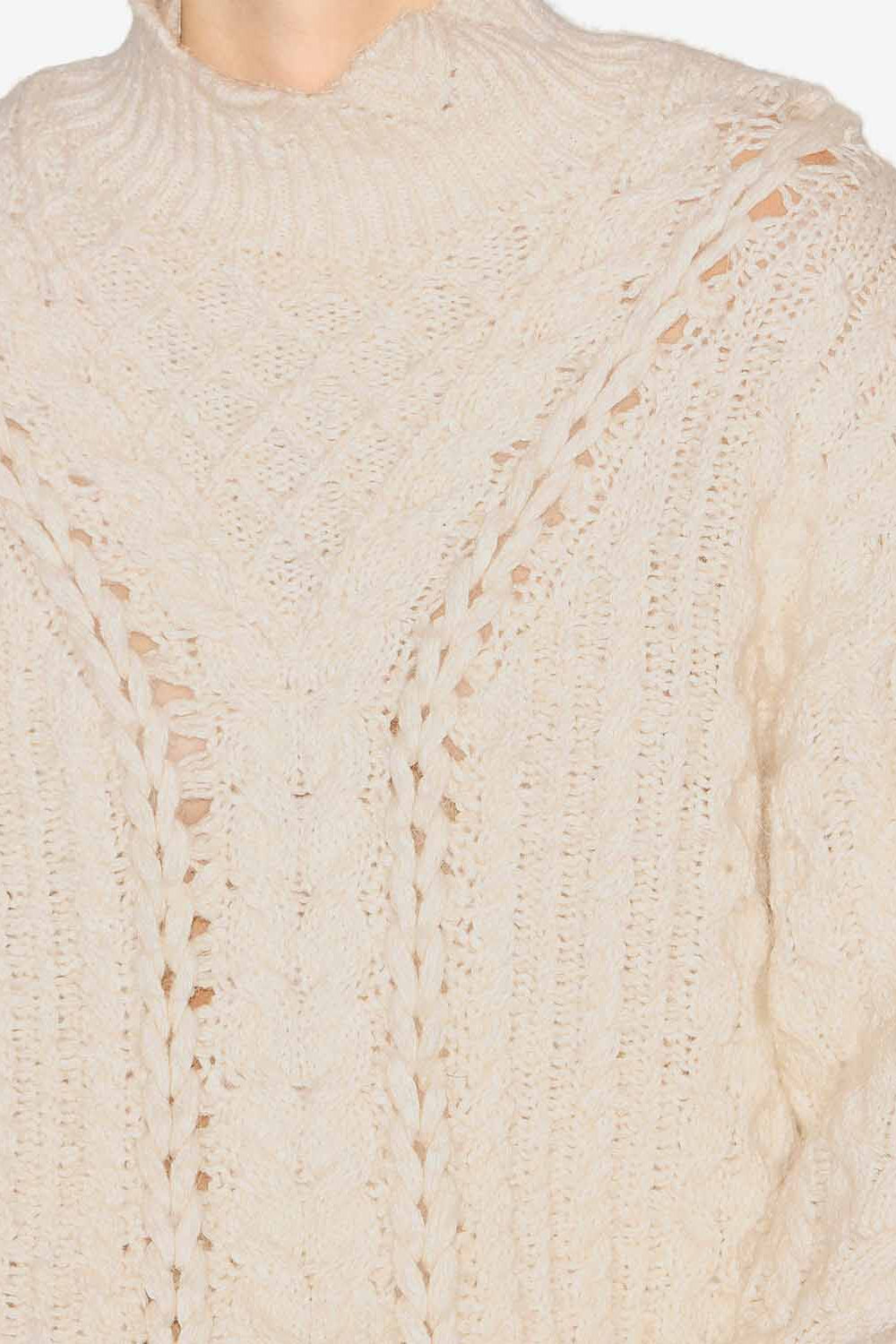Pullover bolinea mit zopfmuster - Naturfarben - Woman - 3