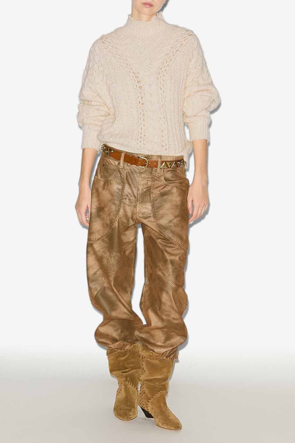 Pullover bolinea mit zopfmuster - Naturfarben - Woman - 2