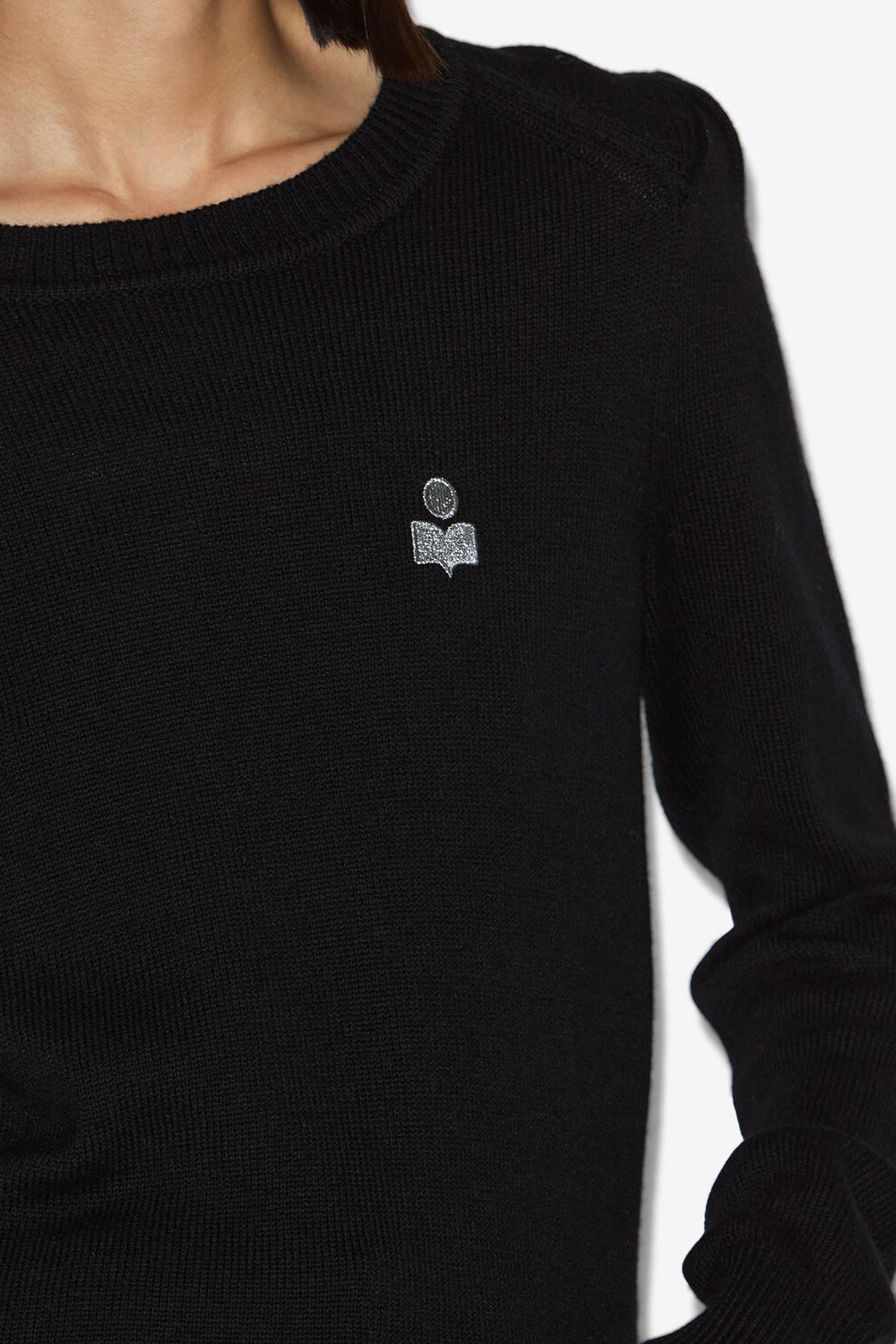Maglione con logo in cotone abelle - Nero - Woman - 3