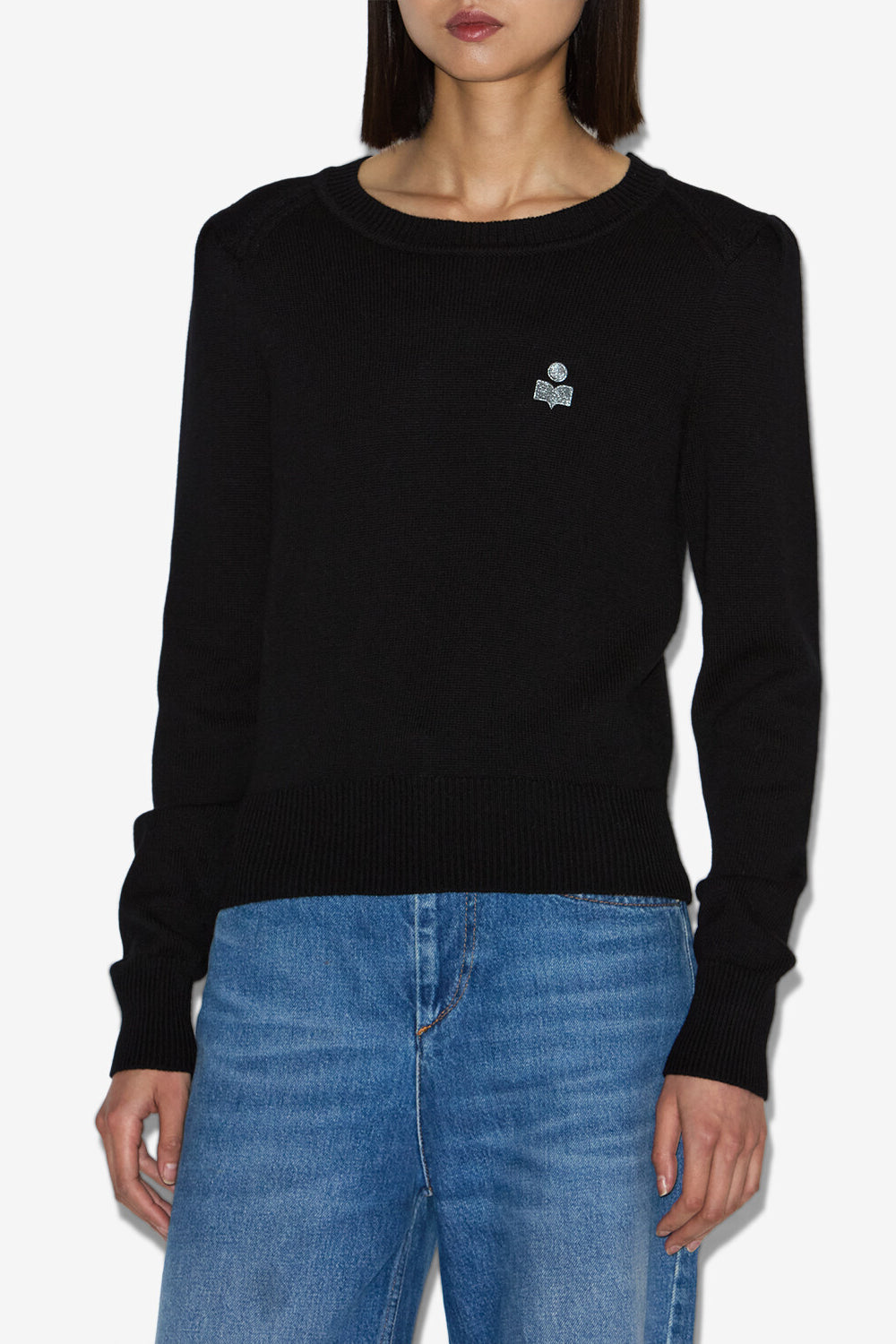 Maglione con logo in cotone abelle - Nero - Woman - 4