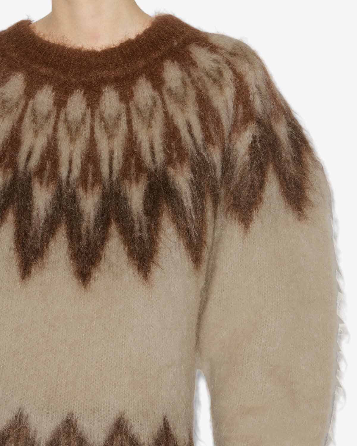 Pull natania en mohair à motif fair isle - Orange - Woman - 2