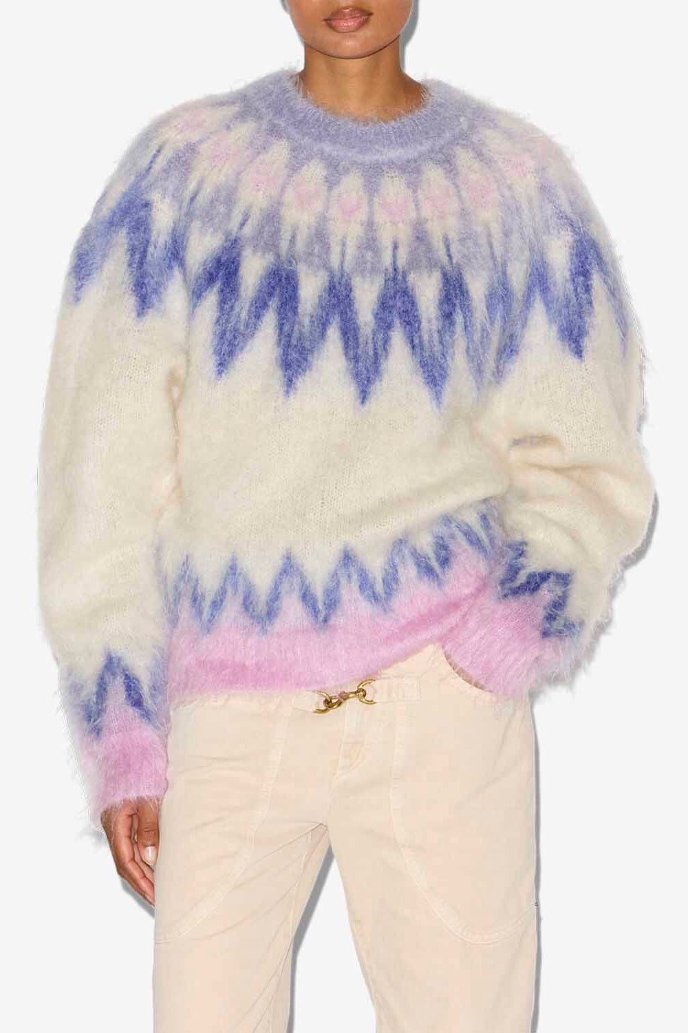 Pullover natania aus mohair mit „fair isle“-muster - Blau - Woman - 4