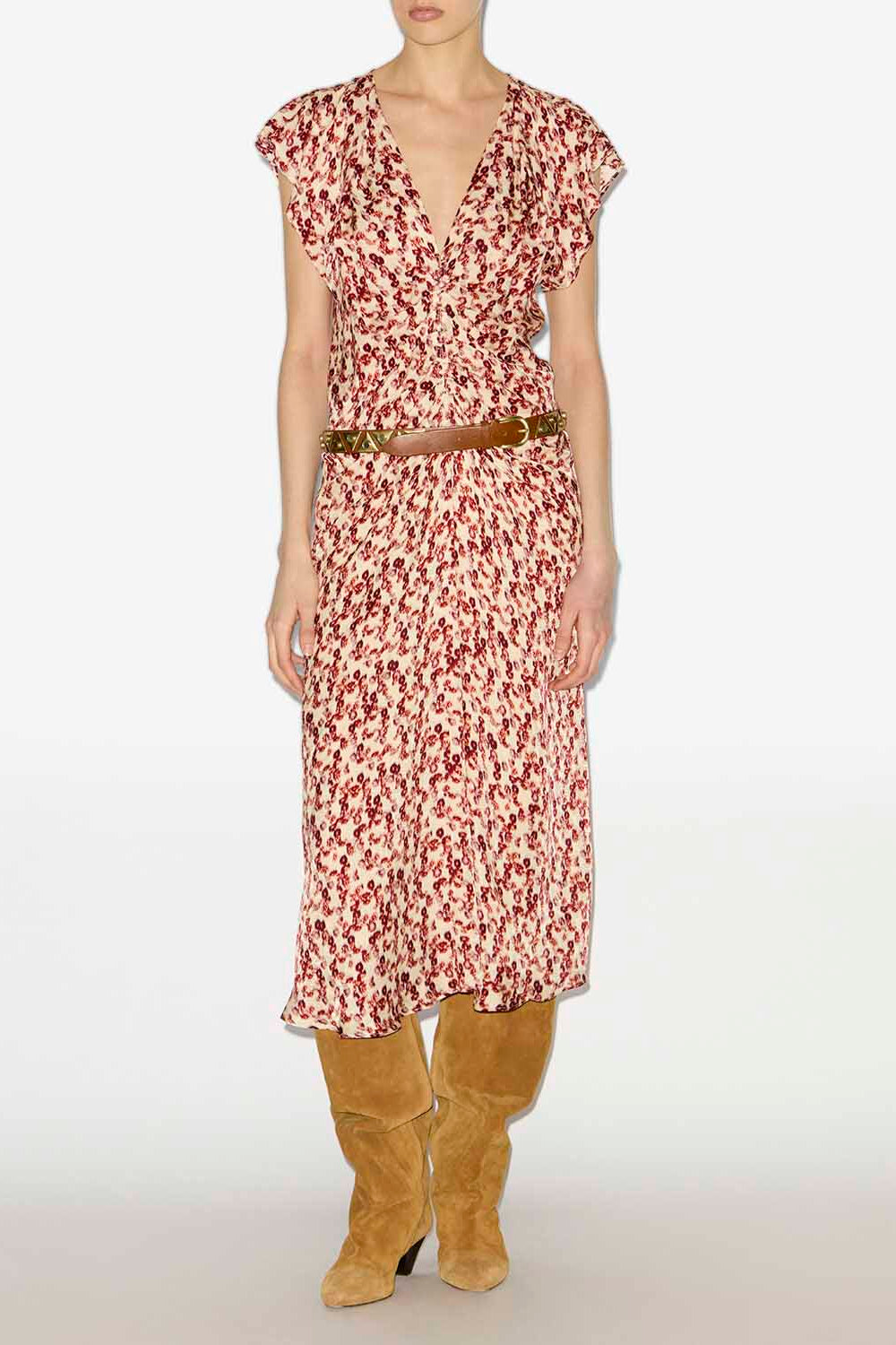 Lyndsay patterned jacquard midi dress - Garnet - Woman - 2