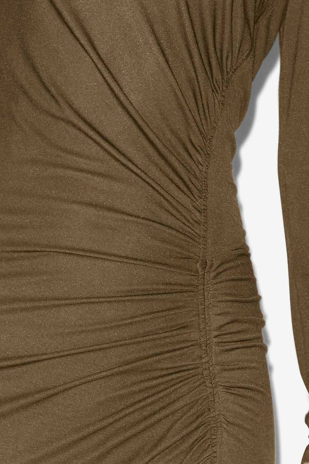 Vestido largo jelina de punto jersey drapeado - Caqui - Woman - 3