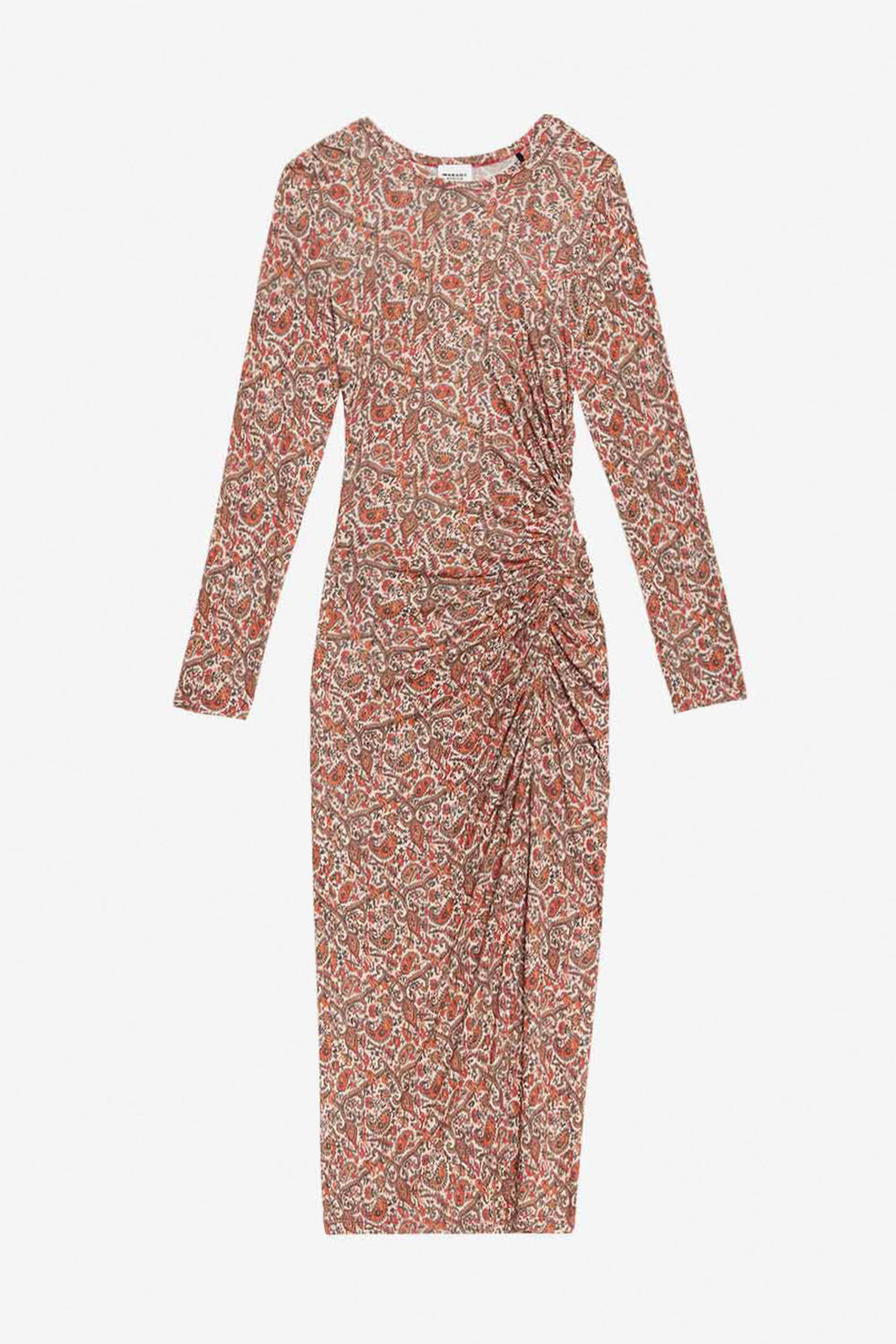 Vestido largo jelina de punto jersey drapeado - Naranja - Woman - 1