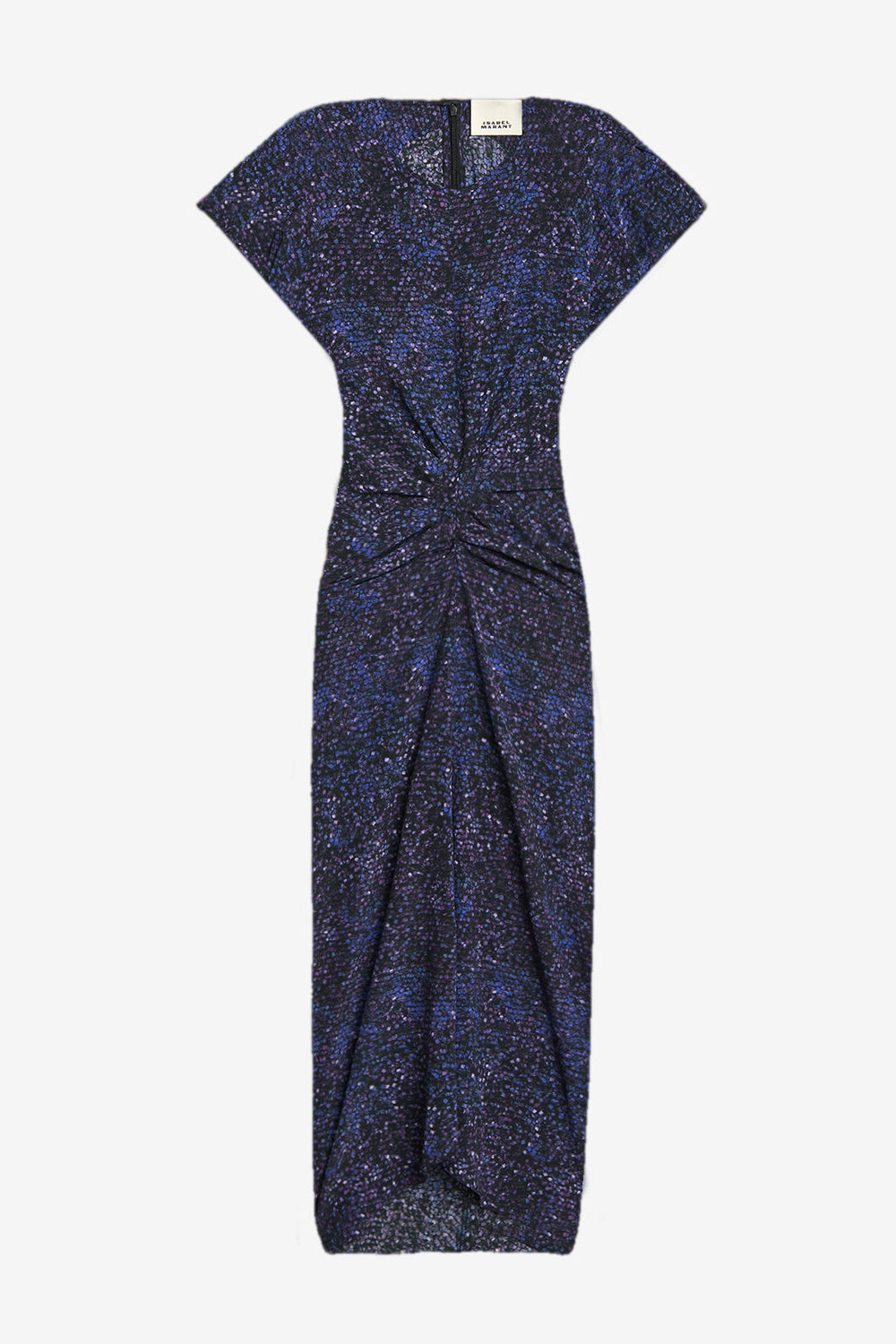 Terena printed silk midi dress - Midnight - Woman - 1