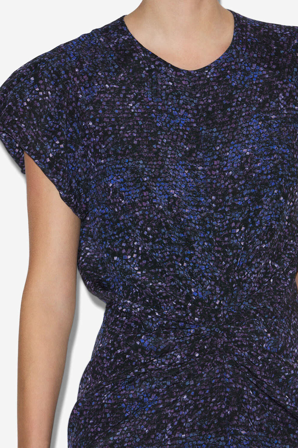 Terena printed silk midi dress - Midnight - Woman - 3