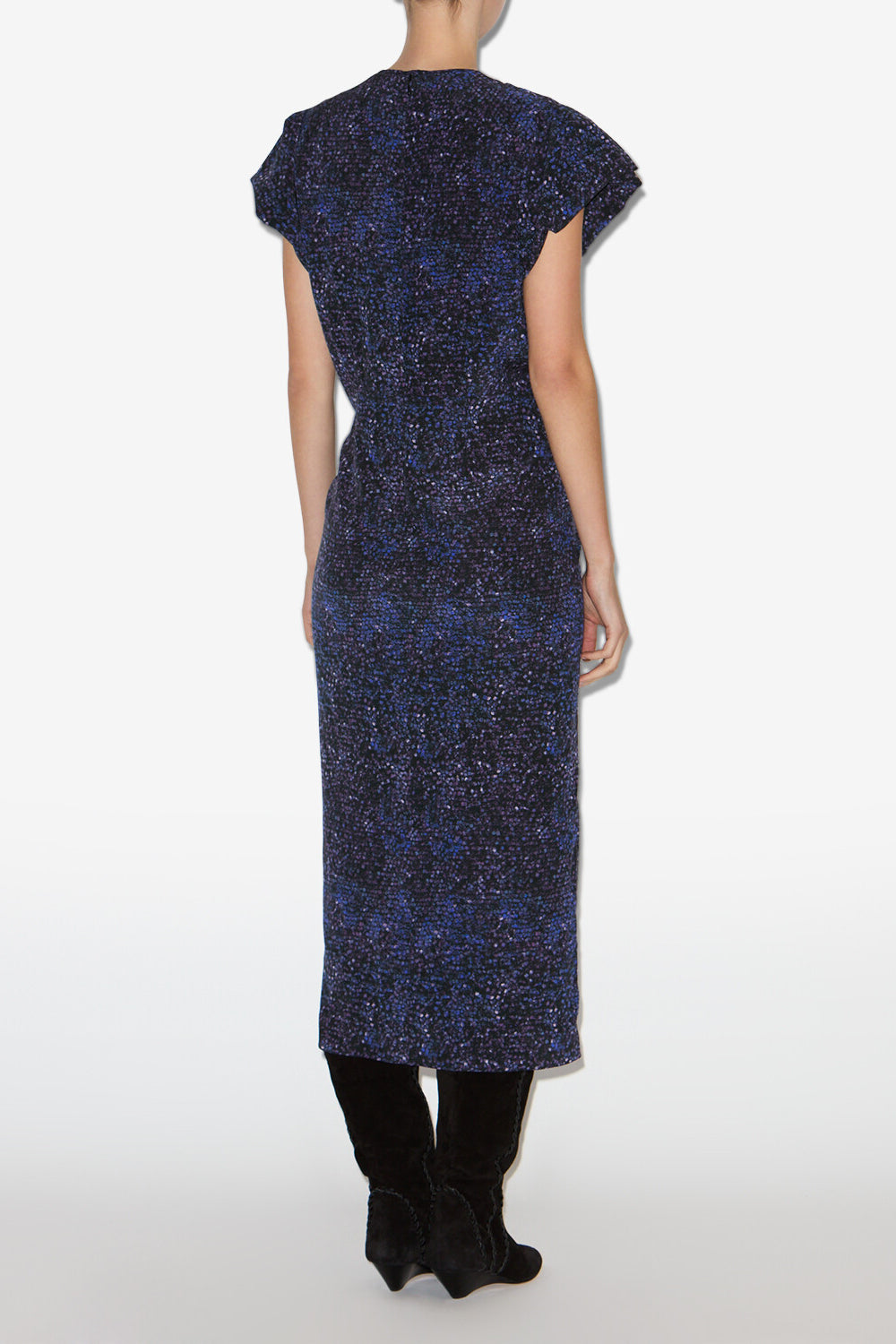 Terena printed silk midi dress - Midnight - Woman - 4
