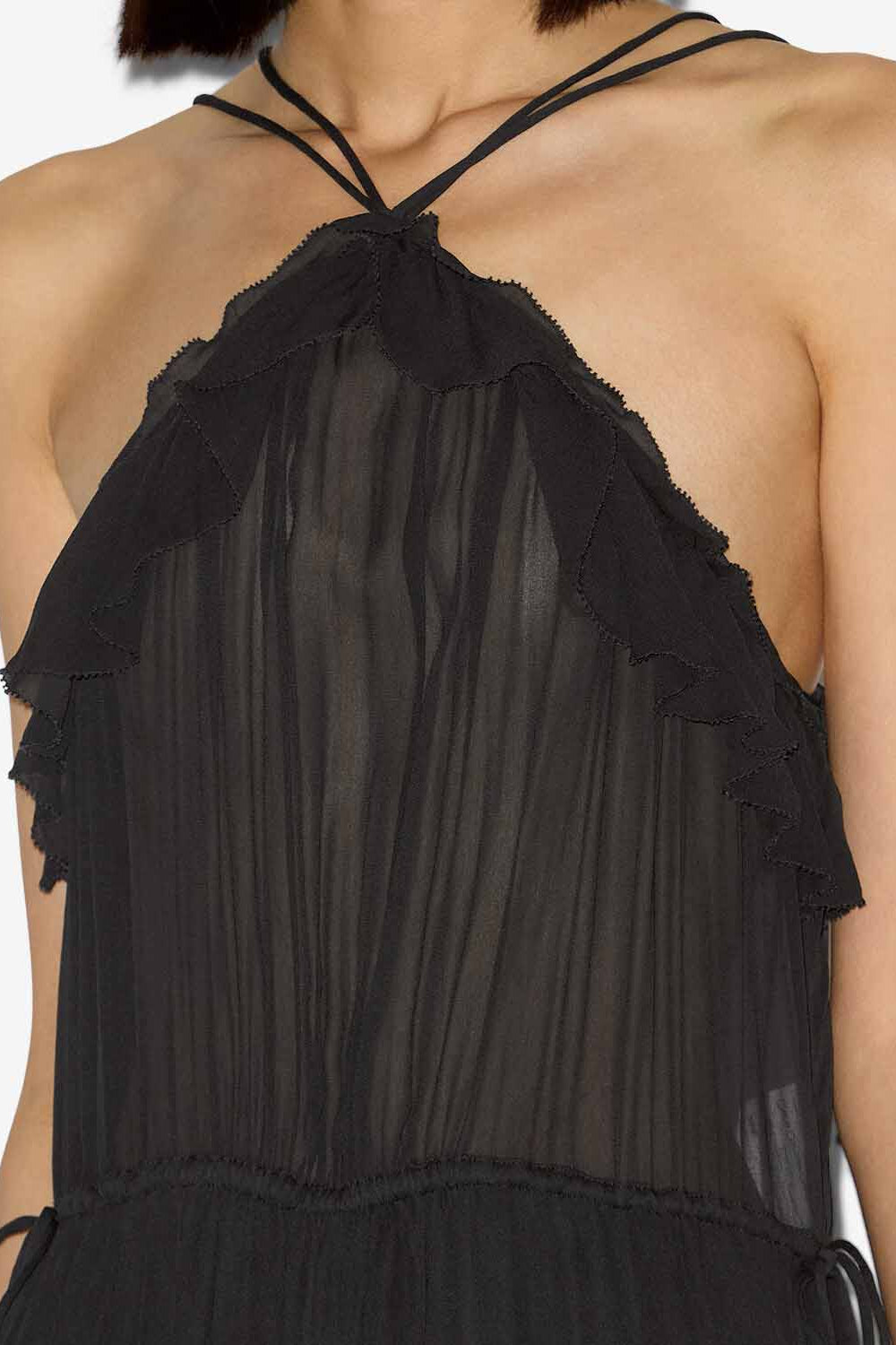 Vestido corto de crepé betty - Negro - Woman - 3
