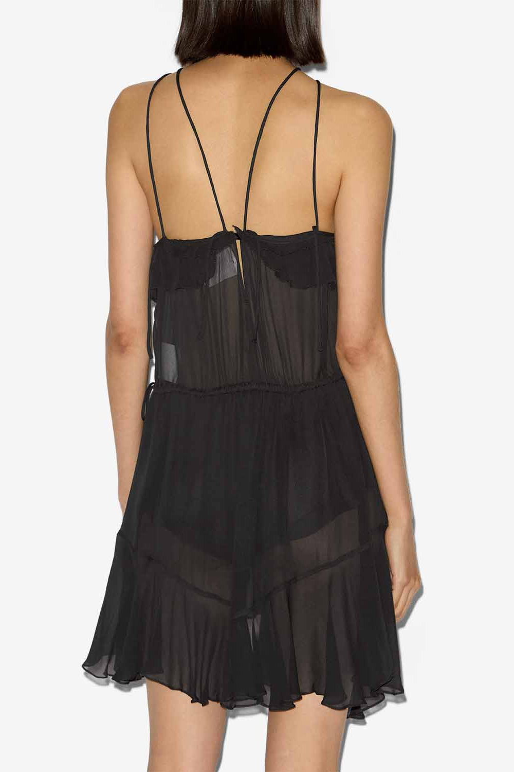 Vestido corto de crepé betty - Negro - Woman - 5