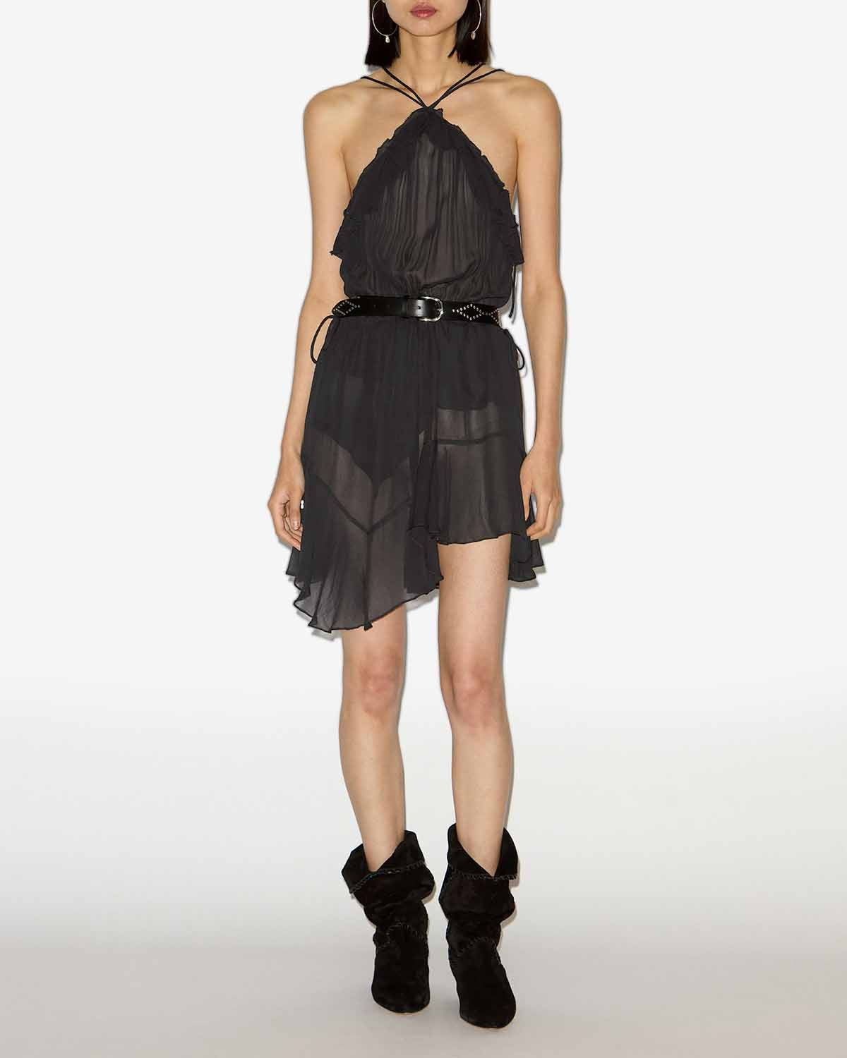 Vestido corto de crepé betty - Negro - Woman - 1