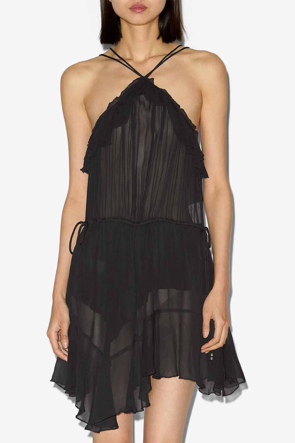 Vestido corto de crepé betty - Negro - Woman - 4