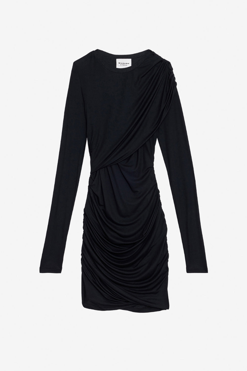 Vestido corto denise de jersey drapeado - Negro - Woman - 1