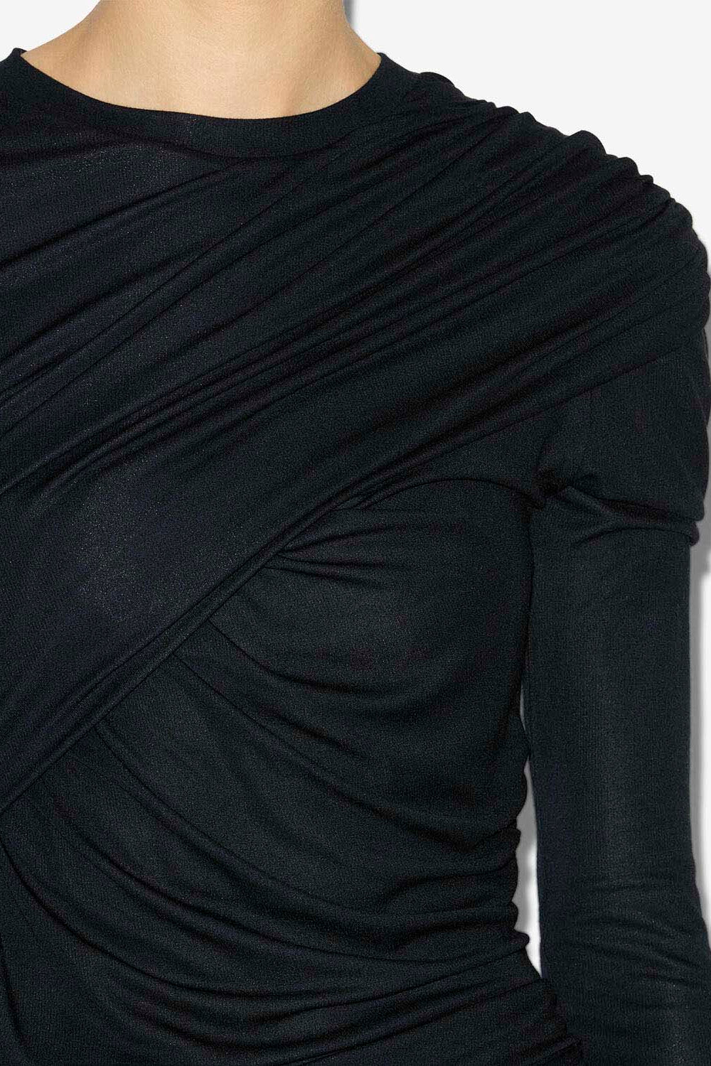 Vestido corto denise de jersey drapeado - Negro - Woman - 3