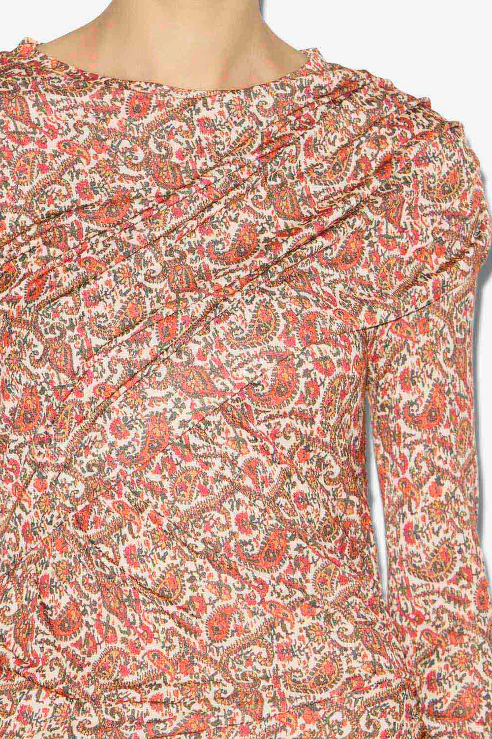 Vestido corto denise de jersey drapeado - Naranja - Woman - 3