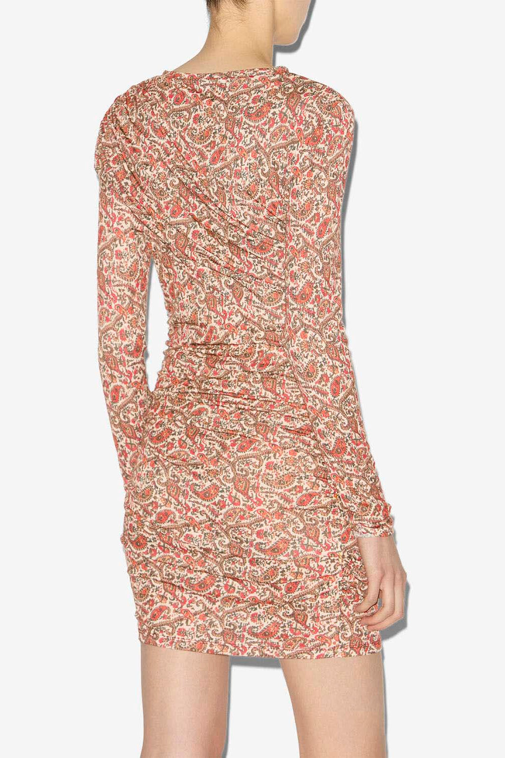 Vestido corto denise de jersey drapeado - Naranja - Woman - 5