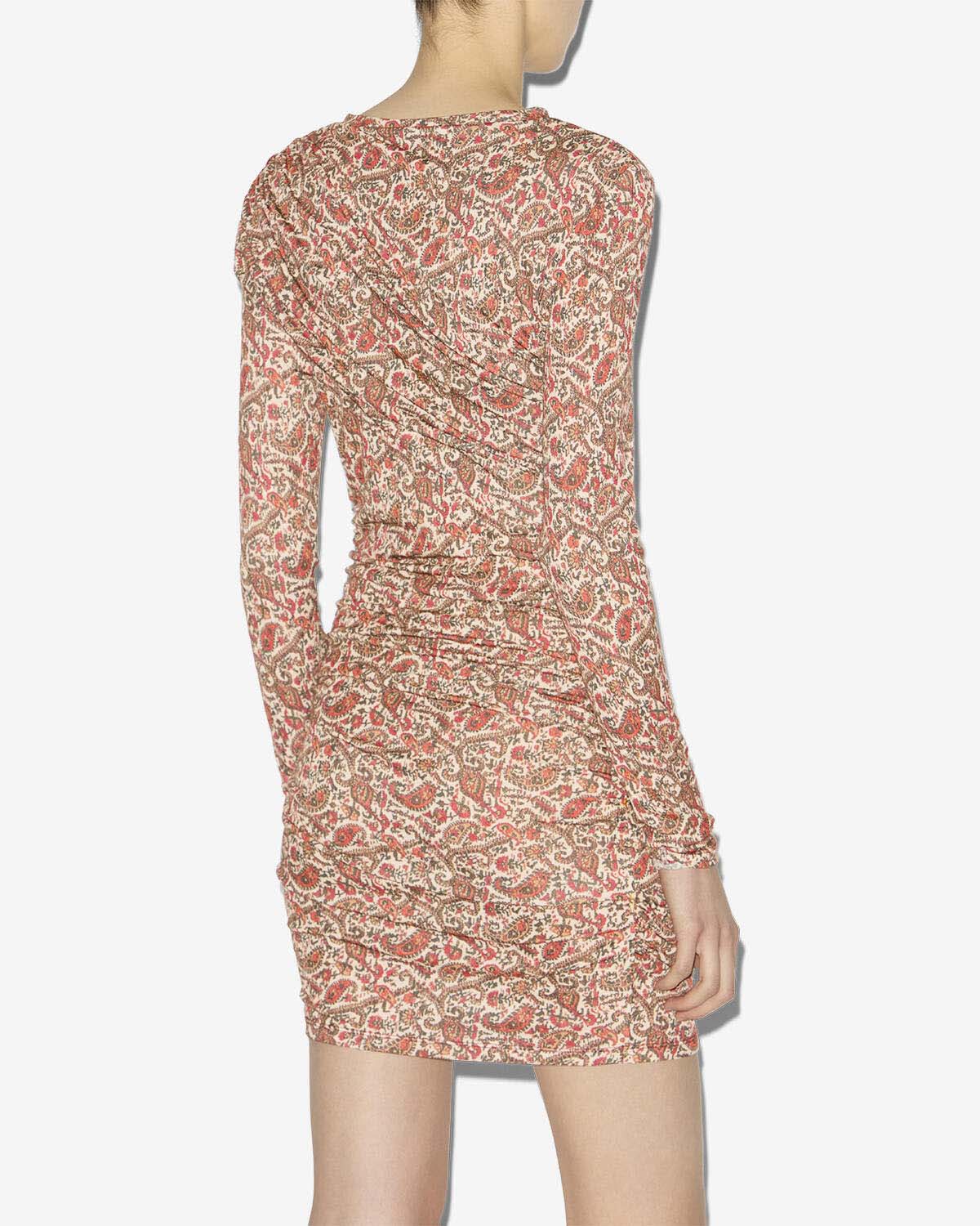 Vestido corto denise de jersey drapeado - Naranja - Woman - 4